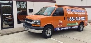 Mold Damage Restoration Van Ready At Job Site