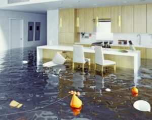 flooded kitchen water damage home